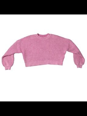 Hollister Sweater Waffle Cropped S Y2K Retro Loungewear Girlhoodcore Barbiecore